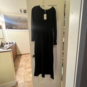Black long sleeve maxi dress